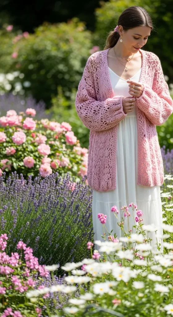 Soft Pastel Crochet Cardigan for Spring