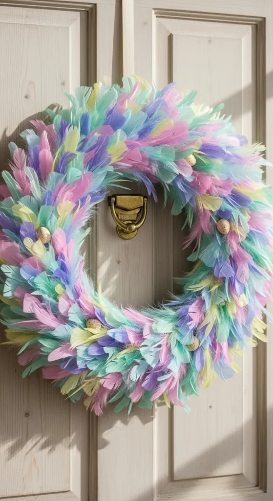  Spring Feathered Wreath