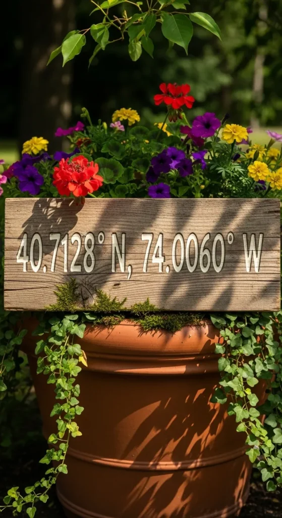 Spring Garden Coordinates Sign