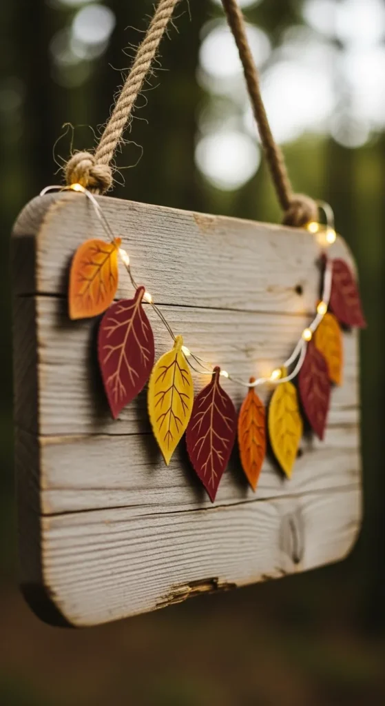 Spring Leaf Garland Sign