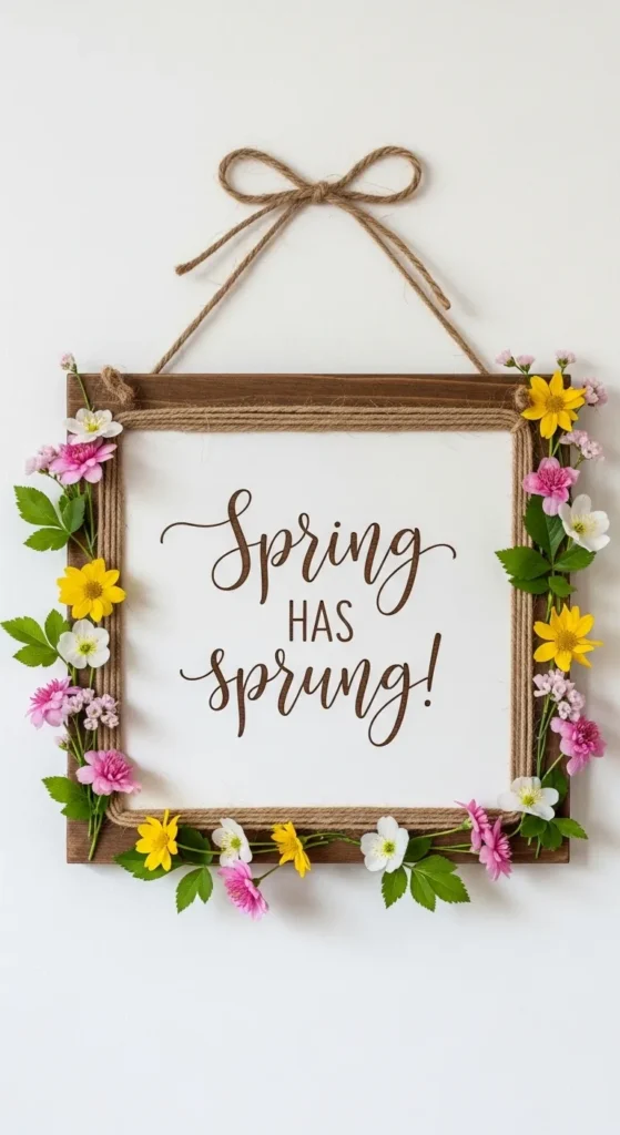 . Spring Message Sign with Twine