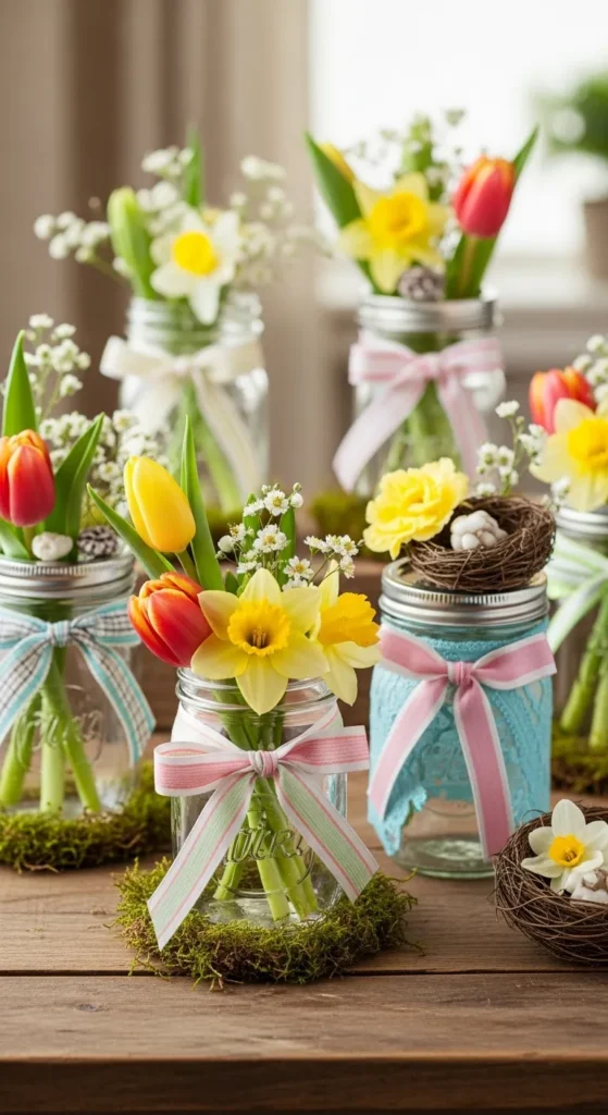 Spring-Themed Mason Jar Centerpiece