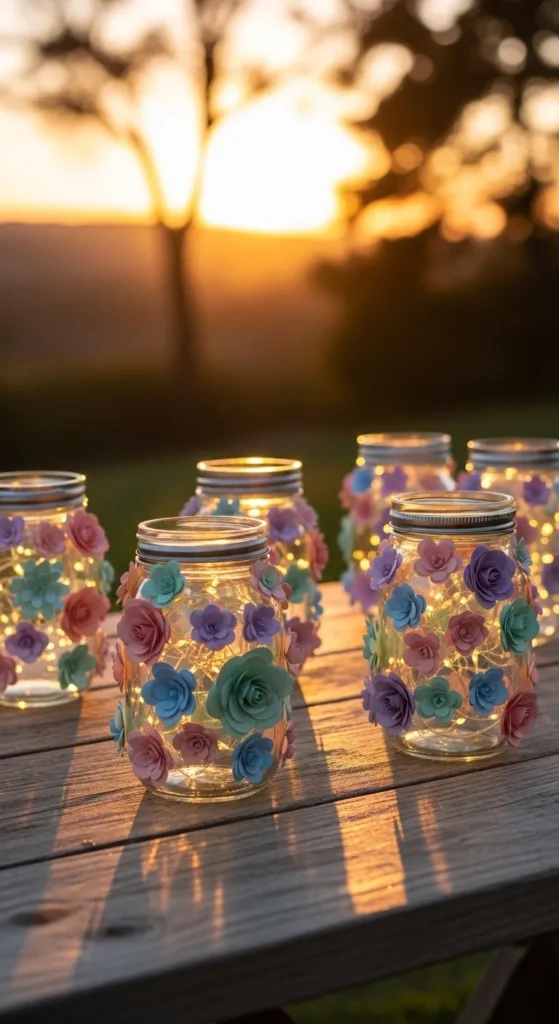 Spring-Themed Mason Jar Luminaries