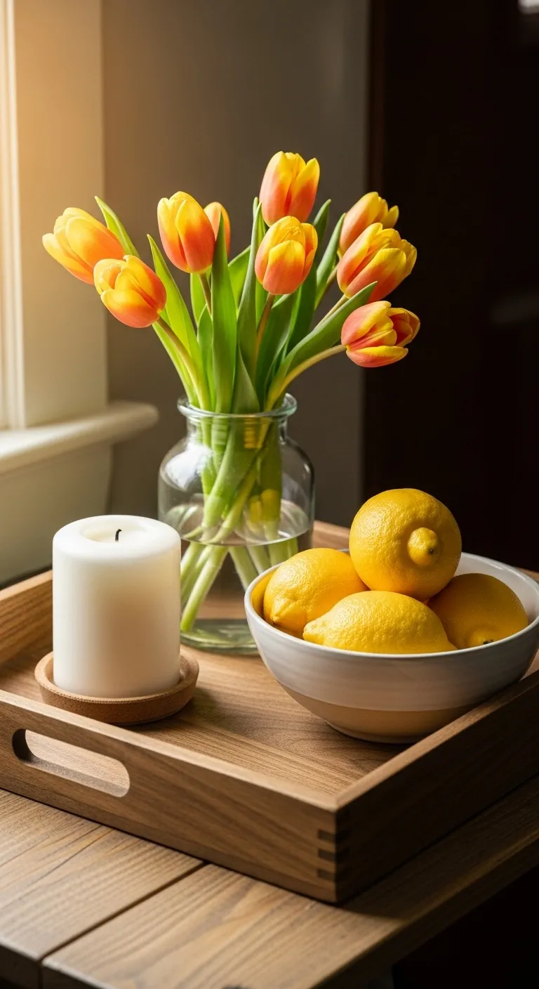 Spring-Themed Tray Display