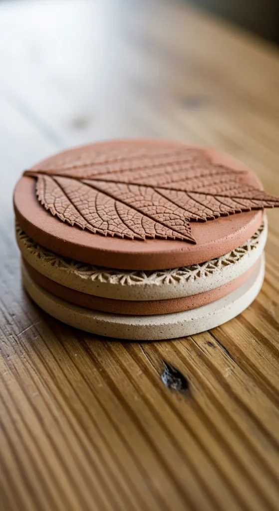 Textured Clay Coasters