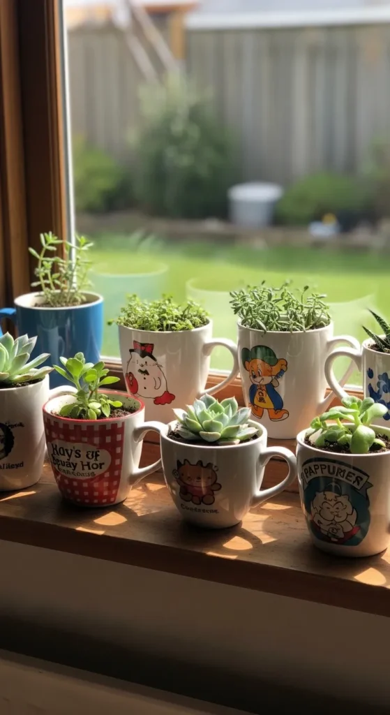 Thrifted Coffee Mugs Turned Mini Planters