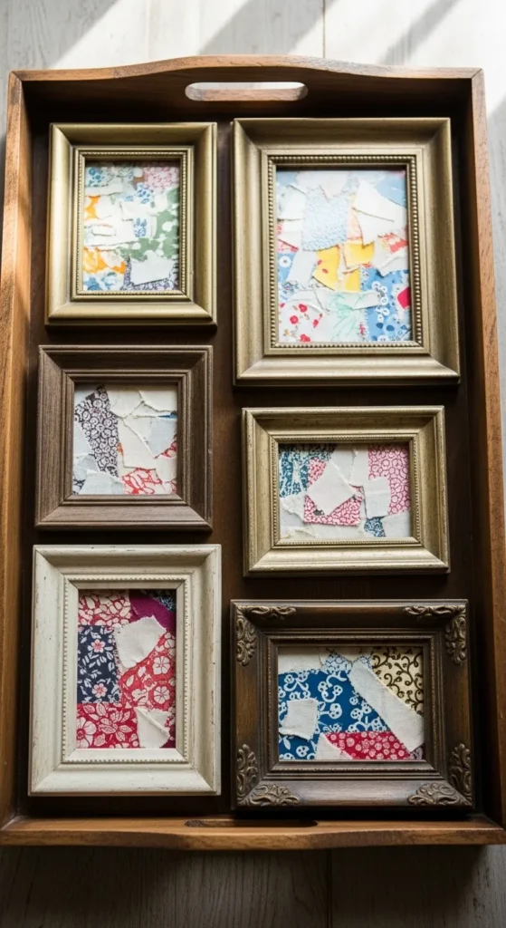 Thrifted Picture Frames as Tray Inserts