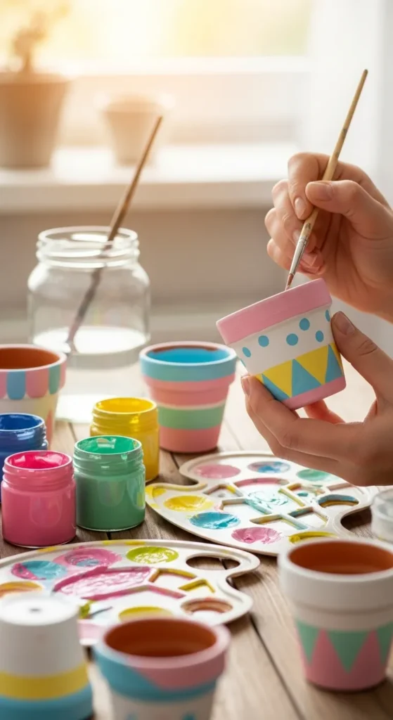 Transform Plain Terracotta Pots with Paint