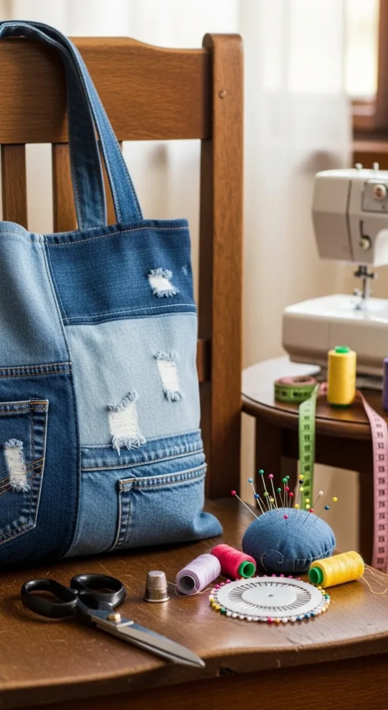 Upcycled Denim Tote Bag
