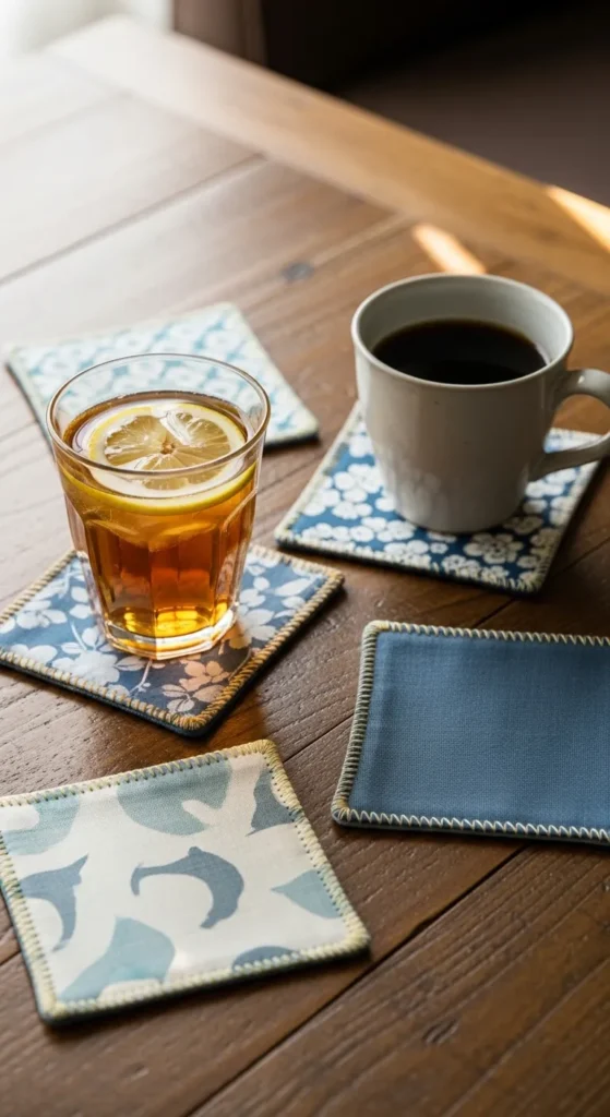 Upcycled Fabric Coasters
