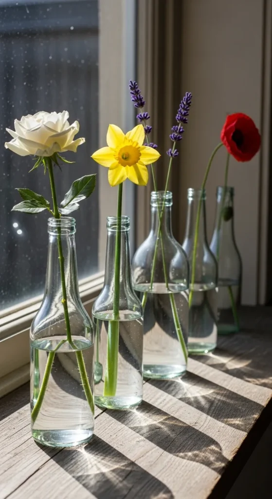 Upcycled Glass Bottle Vases