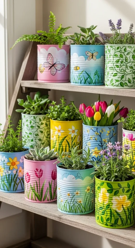 Upcycled Tin Planters