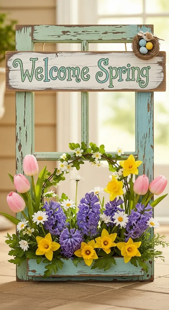 Upcycled Window Frame Sign