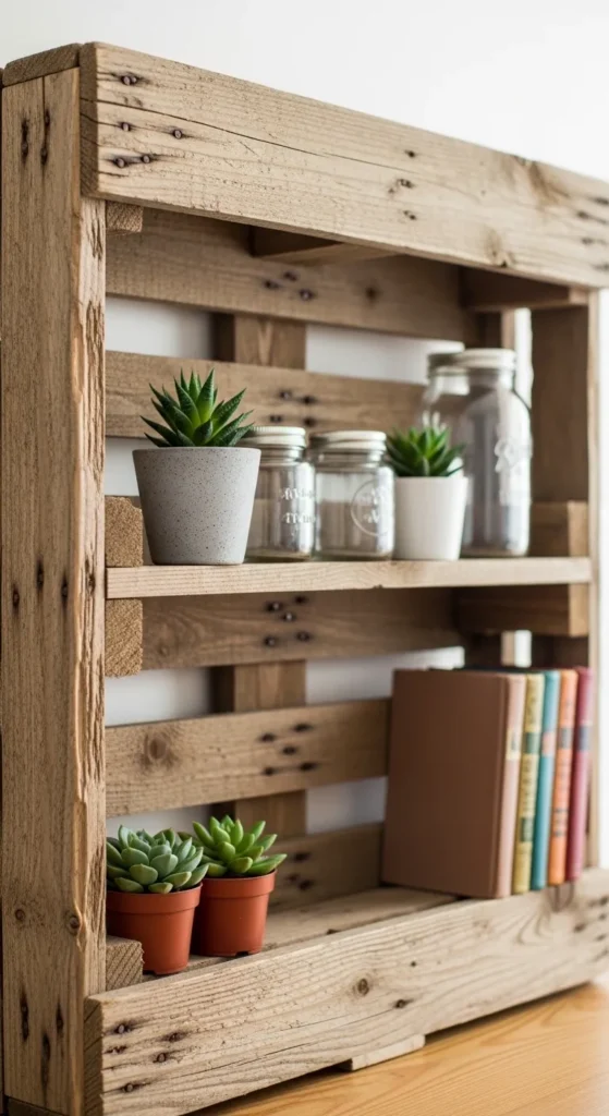Upcycled Wooden Pallet Shelf