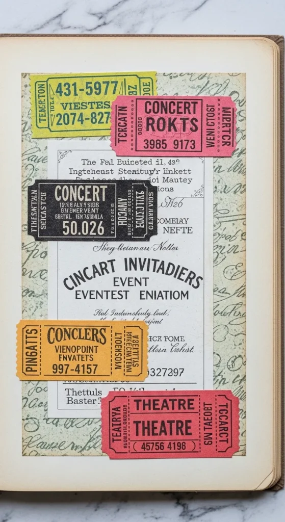 Use Vintage Tickets and Invitations