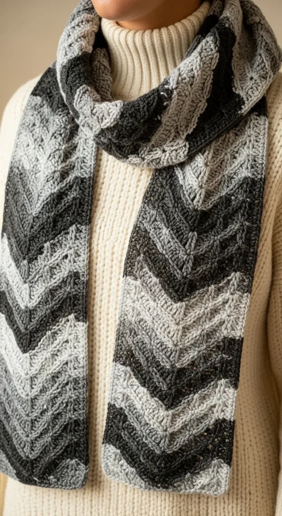 V-Stitch Crochet Scarf