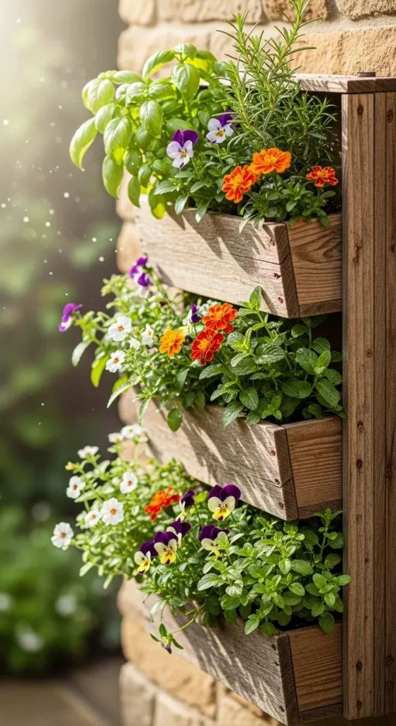 Vertical Wooden Planter Wall