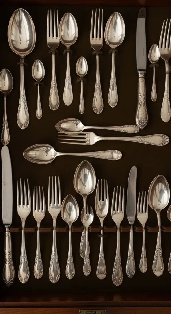 Vintage Silverware Display