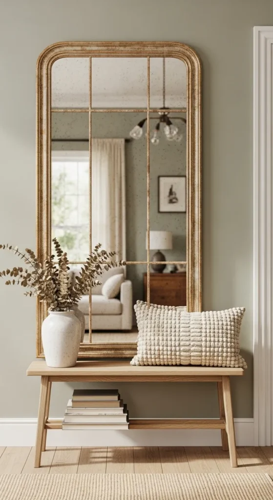 Vintage Thrifted Mirror as Entryway Statement