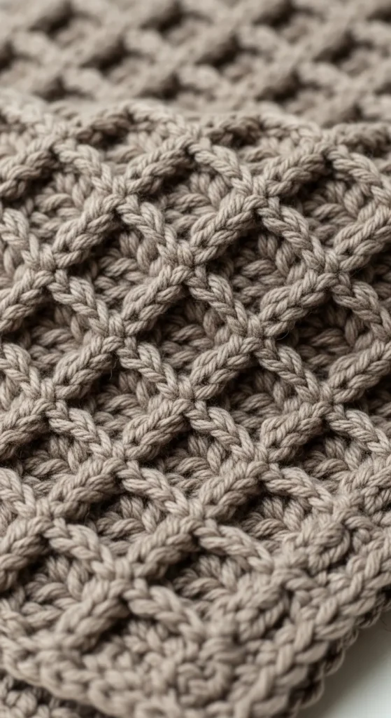 Waffle Weave Crochet Scarf