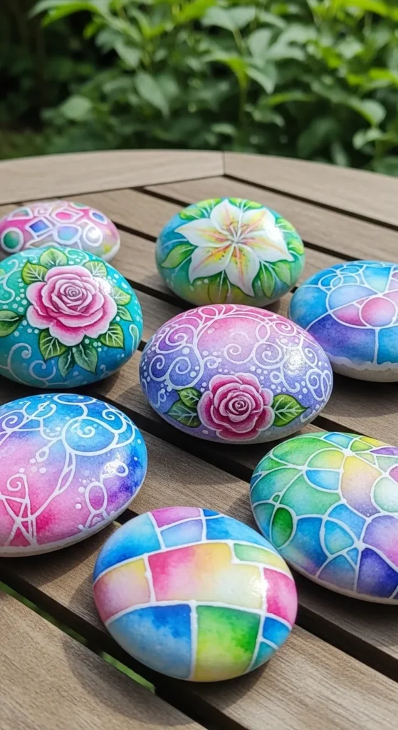 Watercolor Painted Stones