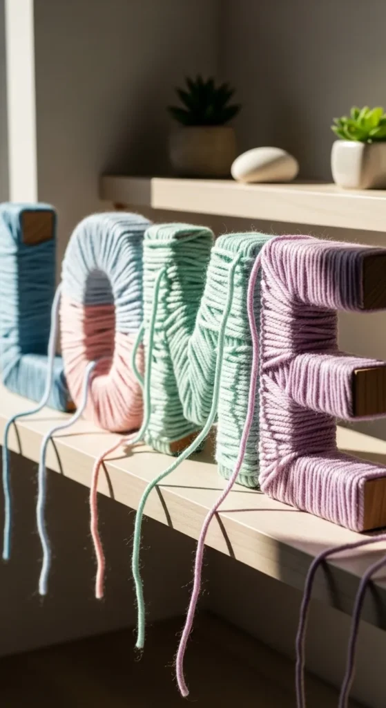 Yarn-Wrapped Letters