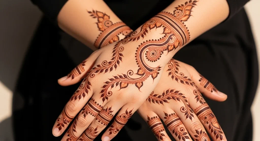 21 Beautiful Leafy Mehndi Designs That Feel Light and Elegant