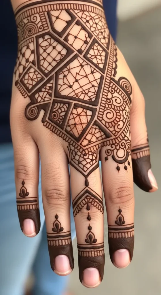 Abstract Art Finger Mehndi Design