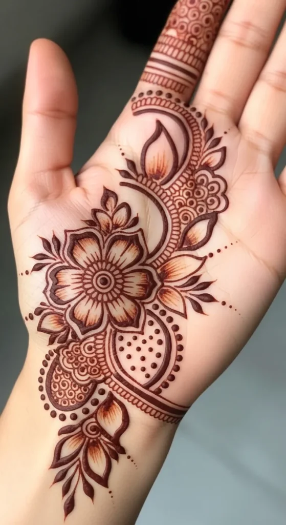 Abstract Floral and Dot Combination