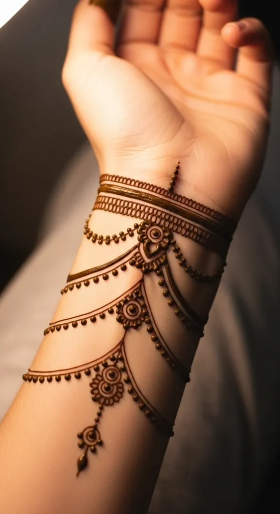  Anklet Style Mehndi for Hands