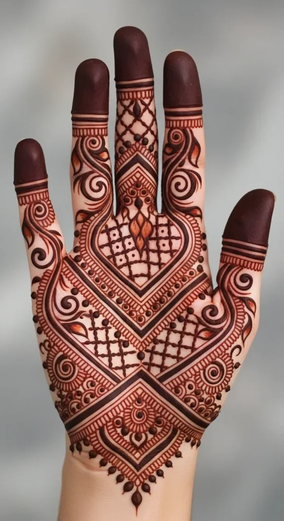 Arabian-Inspired Finger Mehndi Design