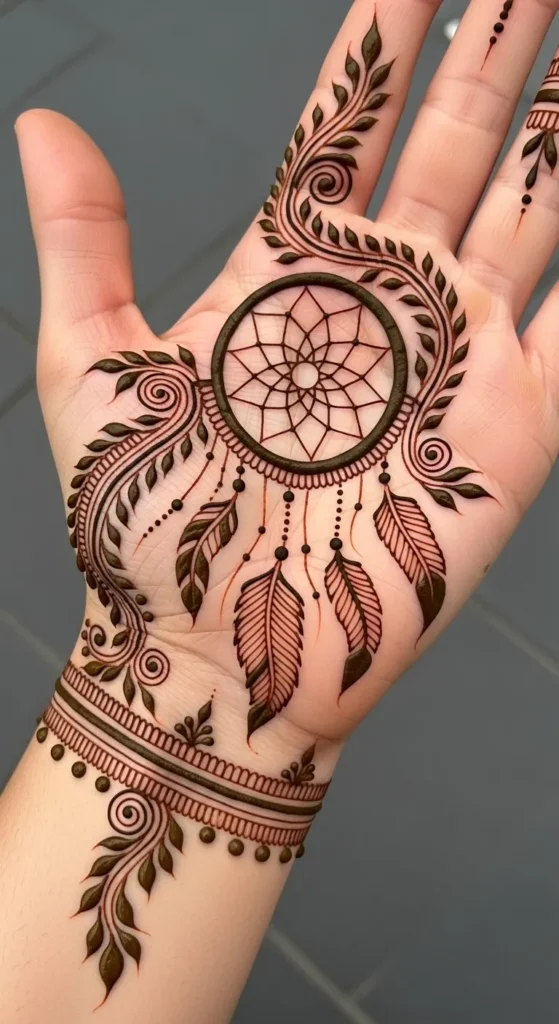 Bohemian Palm Mehndi Design