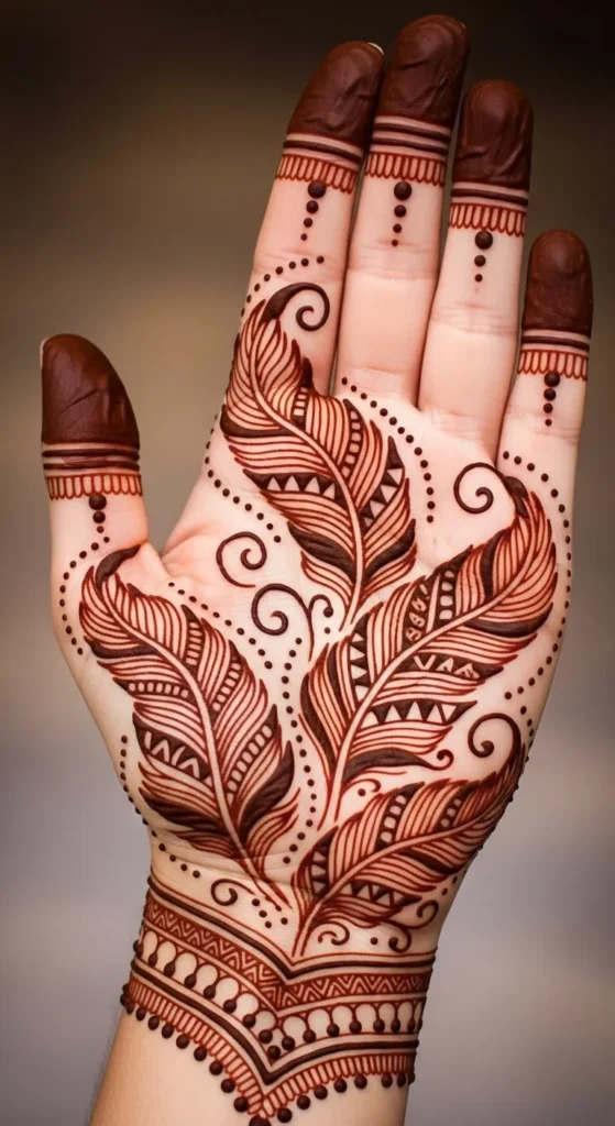 Boho Feather Palm Design