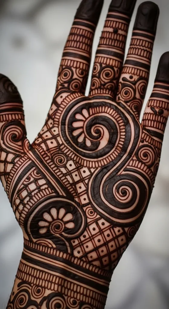 Bold Black Henna Design