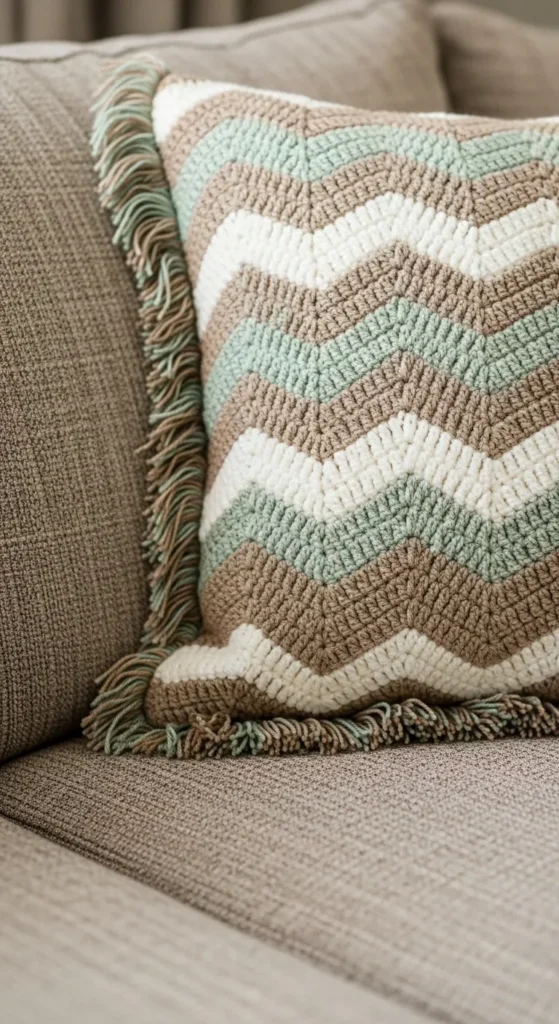 Chevron Fringe Pillow