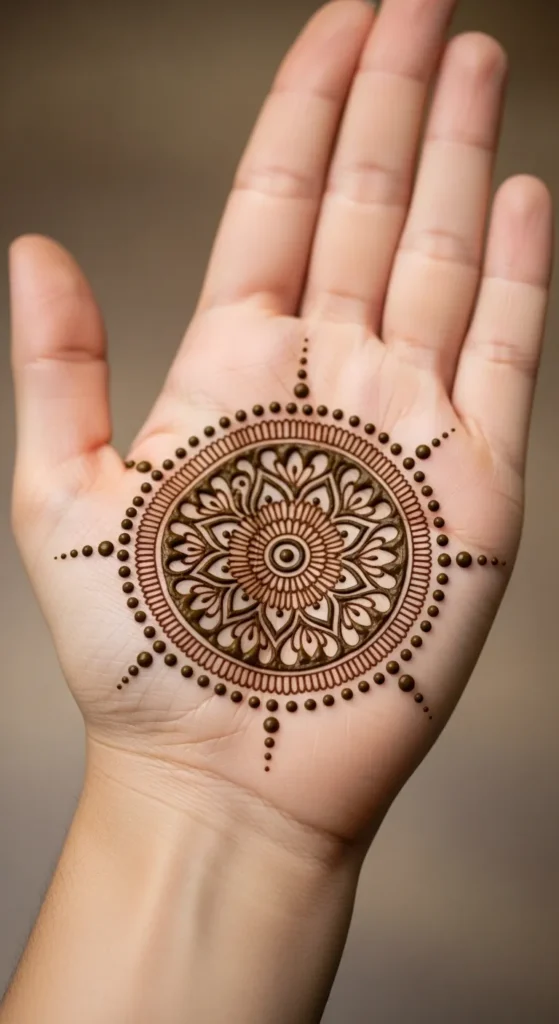 Circular Henna Motif with Dotted Accents