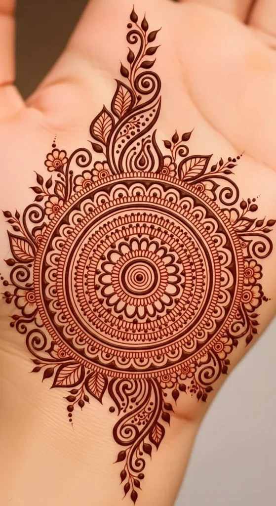  Circular Mandala Design with Vines