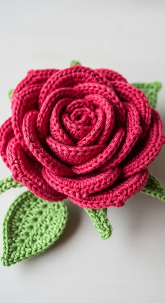 Classic Rose Crochet Flower