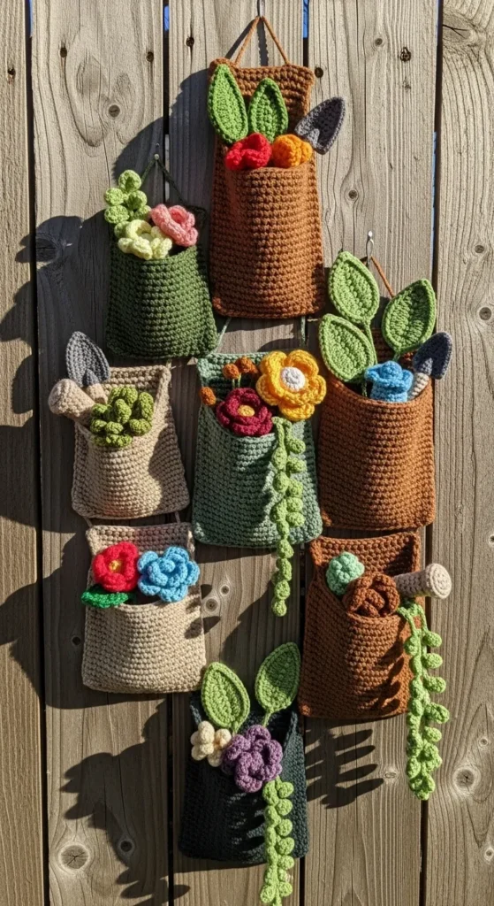 Crochet Wall Pocket Garden