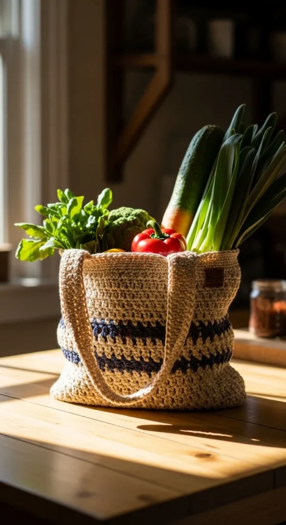 Crocheted Tote for Groceries