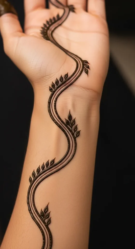 Cursive Leaf Motif