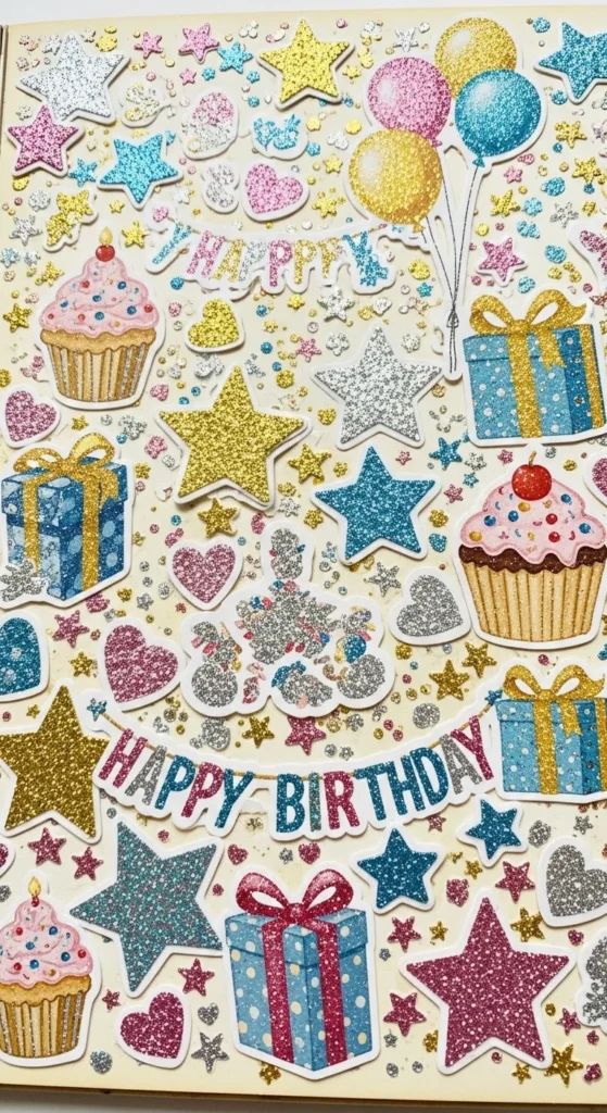 DIY Embellishments with Glitter and Stickers