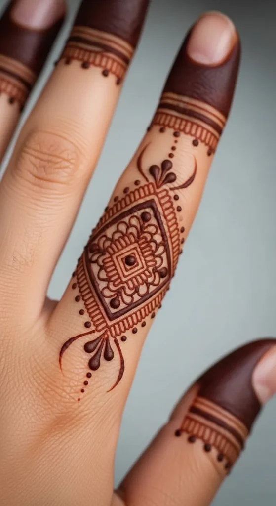 Diamond Shape Finger Mehndi