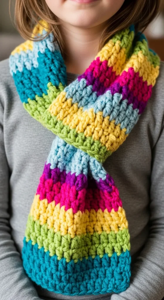 Easy Crocheted Scarves for Kids