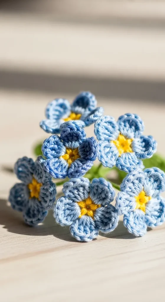  Forget-Me-Not Crochet Flower