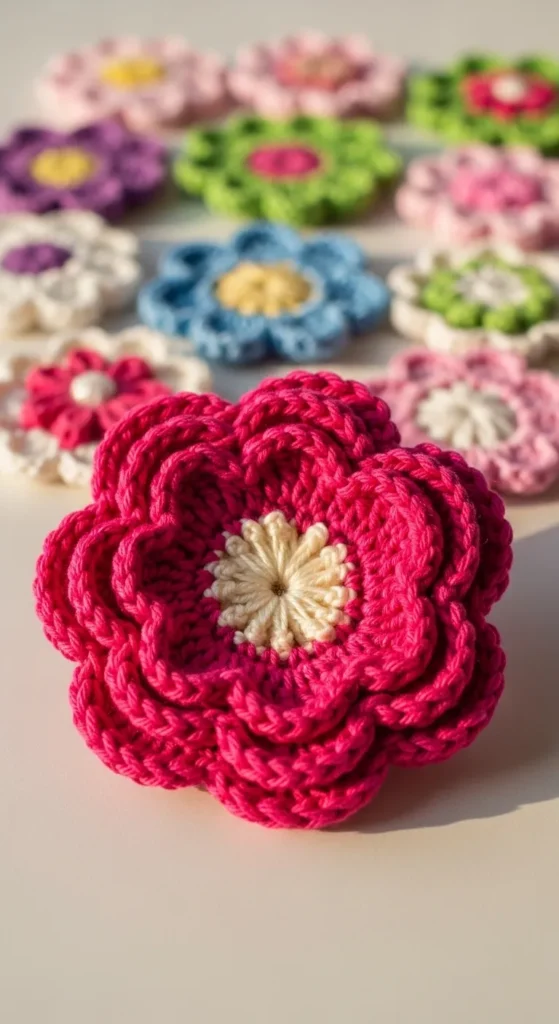 Fuchsia Crochet Flower