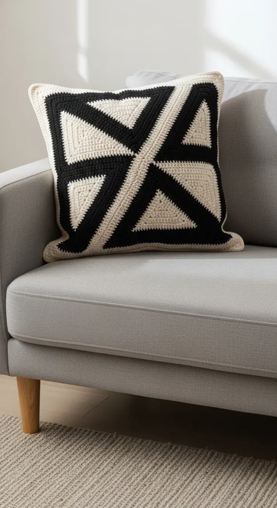 Geometric Crochet Pillow