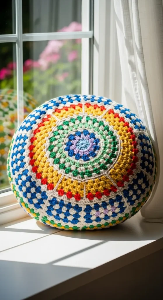 Granny Circle Pillow