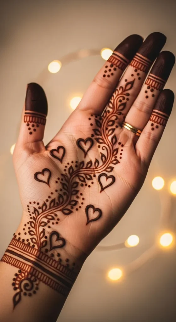 Heart Motif Mehndi