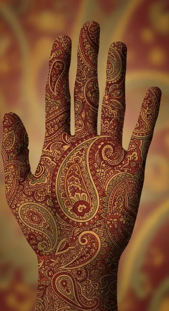  Intricate Paisley Palm Design